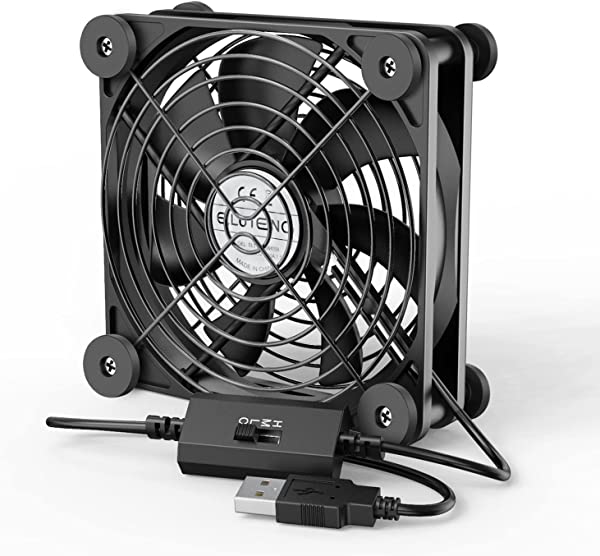USBファン 12cm 緩衝パッド付き 冷却ファン 強力 静音 冷却扇風機 3段階風量調節 PCファン 長持ち玉軸..