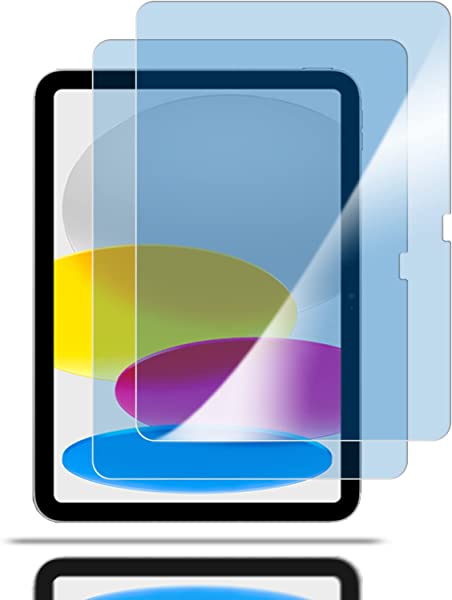 iPad (第10世代) 用のガラスフィルム 目の疲れ軽減 液晶保護 フィルム ブルーライトカット 93% 2枚入り 保護シート 保護ガラス 送料無料
