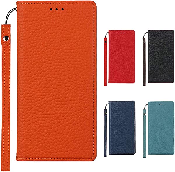 iPhone 14 ケース 手帳型 高級牛革 レザー TPU スマホケース 全面保護 携帯ケース 放熱性 耐衝撃 軽量 着脱しやすい マグネット式 カード収納 タイプ：オレンジ