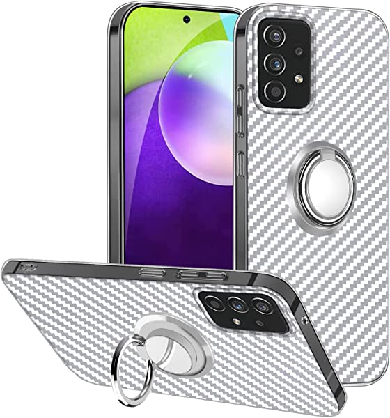 Galaxy A53 5G ケース リング付き TPU ソフト 背面 炭素繊維 ストライプのデザイン ギャラクシーA53 5G 耐衝撃 ケース カバー キャンプ アウトドア 野外 仕様 衝撃吸収 防指紋 薄型 軽量 車載ホルダー ストラップホール付き レンズ保護 galaxy a53 5g スマホ ...