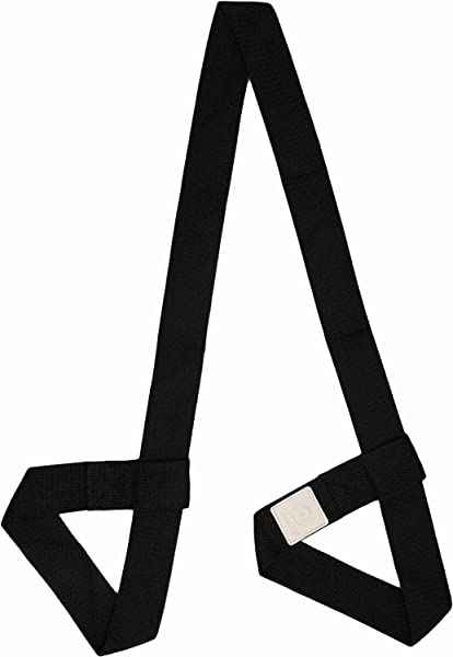 ヨガマット ストラップ スリング 丈夫 ポリエステル コットン ヨガマット キャリア/ヨガストラップ 調節可能なループ付き (160 x 3.8 cm, ブラッ...