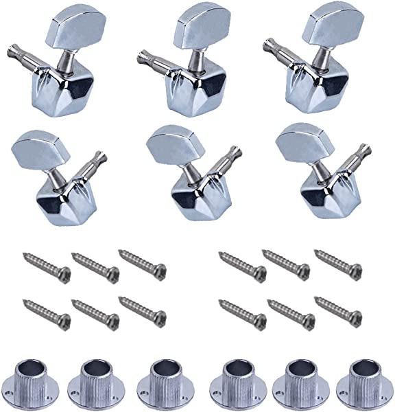 ■商品説明■ ギター用 ペグ 3L＆3Rギターペグ フォークギター チューナー ギターペグ 半閉鎖 チューニングペグ チューニングペグ ギターのツマミ 高性能チューニングペグ ギター交換部品 ギターチャームセット 取り付けが簡単 6個入り(シルバー) 内容物：ギターペンダントノブ6個（左3個、右3個）、スクリューパッド6個、銀ネジ12個。サイズ：2.3cm 4.2cm。材質：メタルクロームメッキ、錆び防止、ベアリングパーツを錆びから守り、より耐久性があり、ソリッドベース、固体で信頼性が高いです。取り付け：ノブを取り外し、新しいノブを静かにねじ込みます。取り付け、取り外しが簡単：滑らかな手触り、精密な調整のためのネジなどのパーツが内蔵されており、素早く取り付けられる、ギアスターバックルのデザイン、リングクラスプ、巻きやすい、使いやすい、ネジ止めが簡単です。 形状：広々としたすっきりとしたヘッドストックに、オールメタルの組み合わせで、よりスタイリッシュに楽器と調和するデザイン。ギター用 ペグ 3L＆3Rギターペグ フォークギター チューナー ギターペグ 半閉鎖 チューニングペグ チューニングペグ ギターのツマミ 高性能チューニングペグ ギター交換部品 ギターチャームセット 取り付けが簡単 6個入り(シルバー)