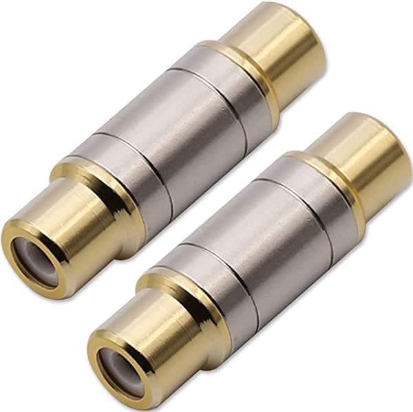 RCAメス to メス中継プラグ（すべて銅金メッキ/2個セット）メス to メスコネクタ RCA中継アダプタ RCA..