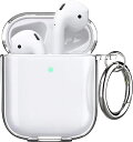 Airpods ケース クリア、Airpodケース用耐衝撃クリアケース、フルプロテクティブソフトTPUドロッププロテクションアクセサリーケース.女性、女の子、男性用キーチェーン付きのAirPods充電ケース2&1-クリア