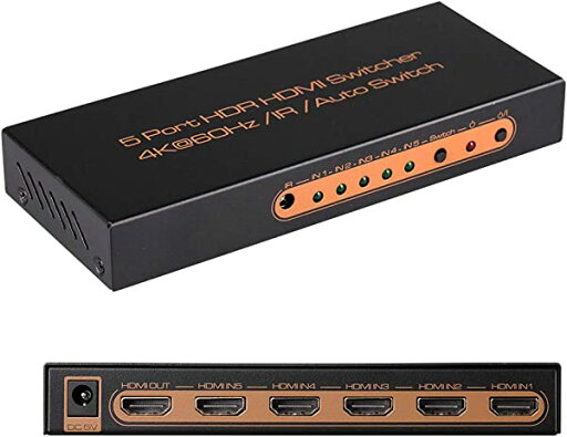 HDMI2.0切替器 5入力1出力 4K60Hz3D HDCP2.2HDR対応リモコン付属 PS4 Switch Xbox FireTV Stick対応セレクター HDMI2.0切替器 5入力1出力 4K60Hz3D HDCP2.2HDR対応リモコン付属 PS4 Switch Xbox FireTV Stick対応セレクター