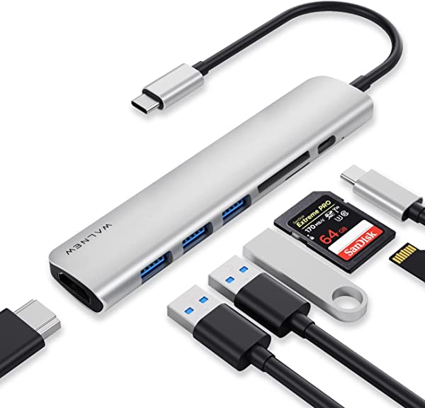 USB C nu MacBook Pro USB-C A_v^[ 7-in-1 Type-C nu ϊA_v^[ 4K USB C-HDMIo 100W PD[d USB3.0|[g nu SD/Micro SD J[h[_[ USB-C HDMIA_v^ MacBook Pro/Air(Thunderbolt 3)/ChromeBook/iPad ProType CfoCXɑΉ...