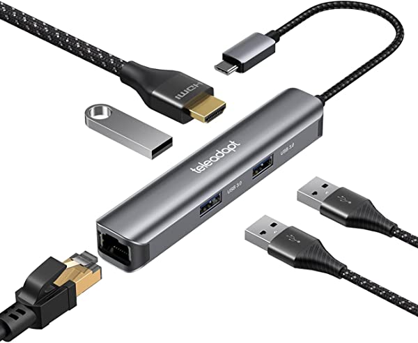 USB Type-c nu 5-in-1 USB Cnu}`|[gA_v^[ USB C HDMI LAN nu 1GbpsC[Tlbg|[g 4K@60Hz HDMI 3USB 3.0|[gUSB-C nu Macbook Pro Macbook Air iPad Pro XPSȂǂƌ݊ 