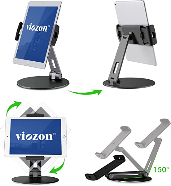 タブレット スタンド と ホルダー 調整可能 範囲 と ハイト 付 アルミ スタンド スマホ デスク ホルダー フィット 3.5-13インチ 360° スイベル 調整可能 ベース 3
