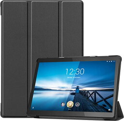 Lenovo Tab5 10インチ ケース 軽量 薄型 PU レザー スマート カバー 耐衝撃 傷防止 ハード 背面 ケース レノボ softbank Tab5 10 801LV (ブラック) 送料無料