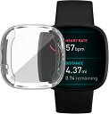 Fitbit Versa 3 P[X Fitbit Sense \tgP[X Sʕی ϏՌ ߗ _炩 EȒP TPU EIb` یP[X ^ Jo[ tBbgrbg Versa3 Sense op[ (NA) 