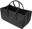 薪 トートバッグ 薪バッグ 薪ケース 薪トート 多機能 45x27x26cm 薪ログキャリア マッチストレージバッグ ログキャリー アウトドア キャンプ( 黒)