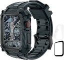 Apple Watch 交換 バンド 交換ベルト 41mm/45mm 一体型 ケース 耐衝撃 TPU アップルウォッチ 3D フルカバーフィルム iWatch Series 8/7/6/se/5/4 に対応(44/45mm グレー)