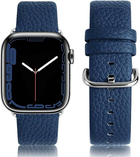 apple watch 交換 バンド 交換ベルト 40mm 41mm 44mm 45mm トップレザー 交換用 ストラップ iWatch 8 Series 7 Series SE Series 6 Series 5 Series 4 ビジネス 交換用 レディース メンズ ユニセックス 男女兼用 本革 レザーバンド(44/45mm 紺青/シルバーバッ... apple watch 交換 バンド 交換ベルト 40mm 41mm 44mm 45mm トップレザー 交換用 ストラップ iWatch 8 Series 7 Series SE Series 6 Series 5 Series 4 ビジネス 交換用 レディース メンズ ユニセックス 男女兼用 本革 レザーバンド(44/45mm 紺青/シルバーバッ...