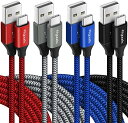 【1m 4本セット】 USB Type C ケーブル 3A 急速充電 タイプc ケーブル 高速データ転送 超耐久ナイロン コード タイプc Galaxy S20...
