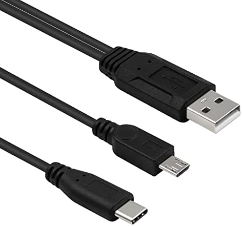 USB 2.0 ケーブル 二股 USB 2.0 Aオスto USBタイプC オス & マイクロUSB オス Y字 2分岐 ケーブル 多機能2 in 1 USBタイプC Yスプリッタケーブル 30CM 送料無料