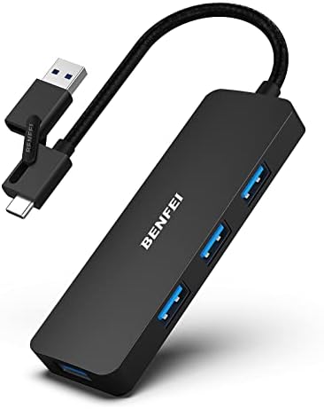 USB 3.0 ハブ 2in1 USB Type-A Type-C接続対応 アルミニウム USB 3.0ポートを4つ搭載Thunderbolt 3 4 互換 iPhone 15 Pro Max MacBook Pro Air 2023 iPad Pro iMac XPS などに対応 - 黒 送料無料