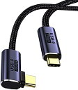 USB Type-c ケーブル L字 USB-C & USB-C ケーブル USB4 Thunderbolt 3対応(20Gbps)高速転送 PD対応 100W...