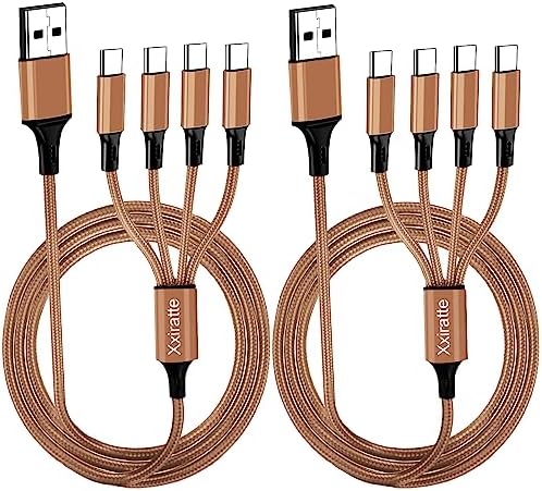 送料無料 【2本セット 1.2m】 マルチ Type-C 充電 USB Cable ケーブル ナイロン 4USBCポート マルチコアコード QC3.0高速充電 480Mb s高速データ転送Samsung Galaxy S22 S10 S9 A51 A11 Note 2…