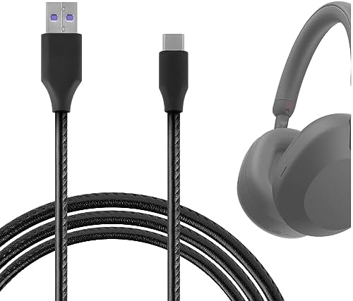 Type-C ケーブル 充電コード USB to USB-C PUレザー 充電ケーブル 互換性 ソニー Sony WH-1000XM5 1000XM4 1000XM3 XB910N XB900N CH710N H910N XB700 CH510 に対応 (黒 120cm) 送料無料