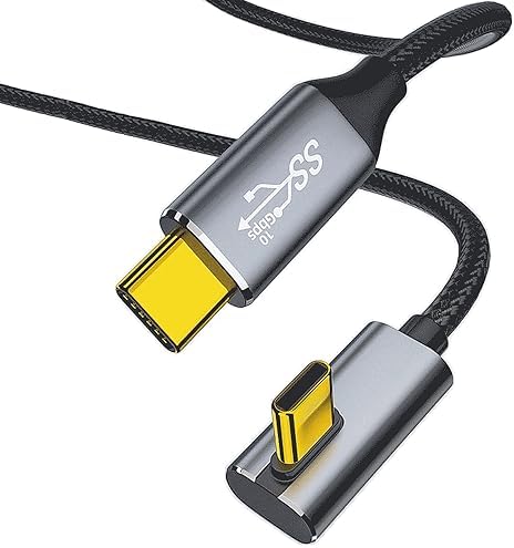 USB-C & USB-C ケーブル L字 Type-c ケーブル PD対応100W 5A急速充電 USB3.1 Gen2(10Gbps高速データ転送) 4K 60Hz映像出力 超高耐久ナ..