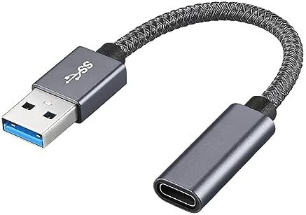 USB 3.1オス Type C メス 変換ケーブル USB タイプC 変換アダプタ 10Gbps 高速データ転送 3A急速充電 USB 延長 コード 小型 軽量 ナイロン編み 高耐久 USB タイプC 変換アダプタPC 充電器など対応 10cm 送料無料