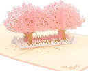 桜 グリーティングカード メッセージカード 誕生日カード ポップアップカード 感謝状 飛び出す 封筒付き 送料無料