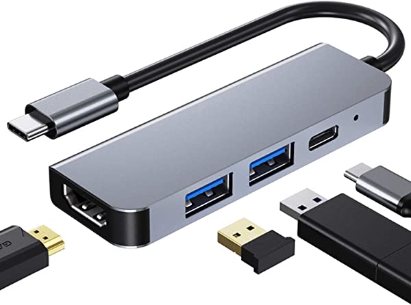  USB C nu 4 in 1 USB Type c HDMI HUB A_v^ 4K𑜓x HDMI|[g+USB 3.0/2.0|[g*2}f[^]+USB ^CvC 87W}PD[d|[g MacBook Pro/MacBook Air 13C` 2020/iPad Pro 2020, Samsung Galaxy S20 Ȃ USB C