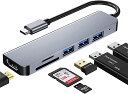 USB C nu A_v^ 6in1 Type c nu 4K 𑜓x HDMI|[g+USB 3.0|[g+USB 2.0|[g*2 f[^]+SD/TFJ[hXbg MacBook Pro/MacBook Air 13C` 2020/iPad Pro 2020 Samsung Galaxy S20 Ȃ USB C foCXΉ 