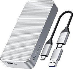 M.2 SSD 外付けケース40Gbps Thunderbolt 3/4 アルミ材質 高放熱 USB3.2/3.1/3.0互換性ありUASP&Trim対応 2in1 USB4.0 NVMe 高放熱 ポータブル C to C/A 付き M.2 SSD外付け エンクロージャ (40Gbps-シルバー)