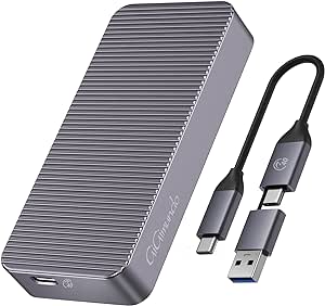 M.2 SSD 外付けケース 40Gbps Thunderbolt 3/4 アルミ材質 高放熱 USB3.2/3.1/3.0互換性あり UASP&Trim対応 2in1 USB4.0 NVMe 高放熱 ポータブル C to C/A 付き M.2 SSD外付け エンクロージャ (40Gbps-グレー)