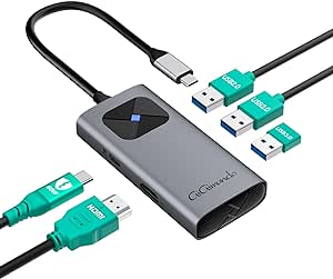 5in1 USB C nu HDMI 4K Type-C nu USB3.0|[g 5Gbps f[^` PD 60W}[d yʃA~ Windows/MacBook/iPad Pro/Surface/ChromeBookȂǂɑΉ e[NUSB nu Type-C e[N o s ݑΖ(O[j 