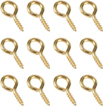 ネジ ヒートン 4*8mm 200個セット ゴールド ヒートン ネジ フック アクセサリー パーツ 金具 セット uv..