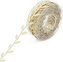 リーフ リボントリム ファッションレースの葉 長さ約15m 幅約25mm 結婚式 トリム アップリケ (ゴールド)
