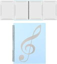 楽譜ファイル 4ページ展開 A4サイズ 10枚で40面収納 譜面 作曲 レッスン ファイル 書き込みできる 反射しない 見開き ピアノ 電子ピアノ アクセサリー (ブルー)