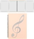 楽譜ファイル 4ページ展開 A4サイズ 10枚で40面収納 譜面 作曲 レッスン ファイル 書き込みできる 反射しない 見開き ピアノ 電子ピアノ アクセサリー (ピンク)