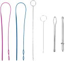 糸通し 紐通し ゴム通し ラウンドヘッドクリップ 針糸通し器 フラットヘッドクリップ 針糸通し ひも通し ゴムバンド工具 裁縫セット ゴム紐通し 丸頭クリップ 平頭クリップ 手芸用品 手編み DIYの手作り 6個セット