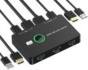 HDMI 切替器 2入力1出力 4K@60Hz サポート 2台のコンピューター用のUSB スイッチ HDMIスイッチ キーボードマウスプリンターと1台のHDモニ...