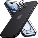 iPhone16 ケース 半透明 耐衝撃 マット感 黄ばみなし 指紋防止 ワイアレス充電対応 スマホケース カバー ストラップホール付き 6.1インチ マットブラック