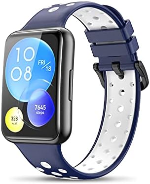 Huawei Watch Fit 2 バンド 交換バンド ストラップ 替えベルト シリコン ベルト ストラップ ソフト 脱着便利 軽量 長さ調節可能 Huawei Watch Fit 2 用 交換ベルト (青/白) Huawei Watch Fit 2 バンド 交換バンド ストラップ 替えベルト シリコン ベルト ストラップ ソフト 脱着便利 軽量 長さ調節可能 Huawei Watch Fit 2 用 交換ベルト (青/白)