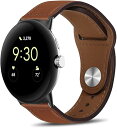 Google Pixel Watch 3 41mm 交換バンド バンド 革 ベルト ストラップ スポーツバンド Google Pixel Watch 2 / Google Pixel Watch 用 交換ベルト ブラウン)(2)