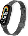 Xiaomi Smart Band 9 / Xiaomi Smart Band 8 バンド 交換バンド 交換ベルト メッシュ ステンレス ベルト 替えバンド Xiaomi Mi Band 9 / Xiaomi Mi Band 8 用 バンド 黒(2)