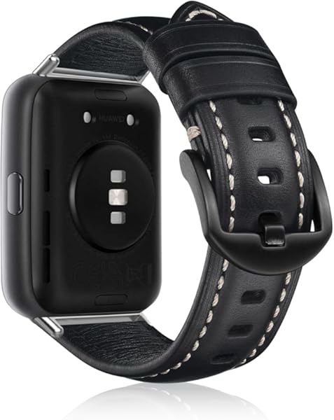Huawei Watch Fit 2 バンド レザーバンド ベルト 革 交換バンド ビジネス風 柔軟 男女兼用 替えベルト サイズ調節可能 交換ベルト Huawei Watch Fit 2 バンド ブラック