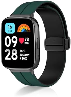Xiaomi Redmi Watch 3 Active バンド シリコン 交換バンド 高品質 シリコンバンド 磁気 バックル付き サイズ調節可能 交換ベルト Xiaomi Redmi Watch 3 Active バンド グリーンブラック Xiaomi Redmi Watch 3 Active バンド シリコン 交換バンド 高品質 シリコンバンド 磁気 バックル付き サイズ調節可能 交換ベルト Xiaomi Redmi Watch 3 Active バンド グリーンブラック