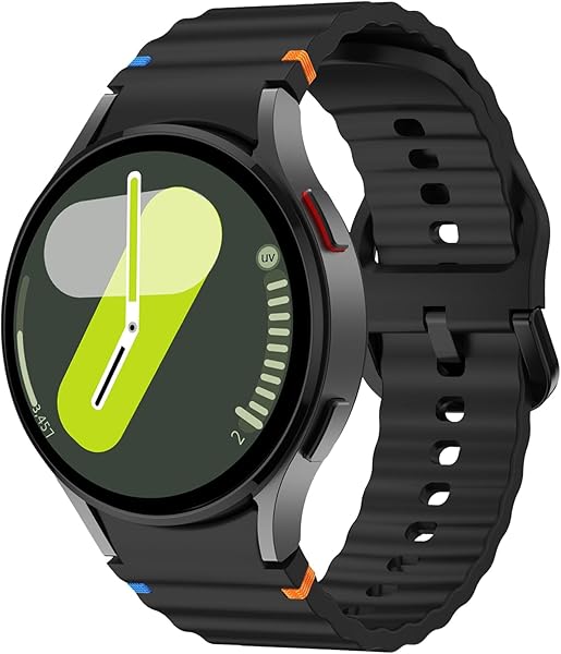 Galaxy Watch 7 / 6 バンド 交換バンド 交換ベルト 高品質 シリコン ストラップ ソフト Galaxy Watch 6 Classic (43mm 47mm) / Watch 4 Classic / Galaxy Watch 5 Pro 45mm バンド ブラック
