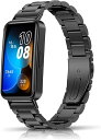 Huawei Band 9 交換バンド バンド 金属バンド ストラップ ステンレス製 ビジネス風 Huawei Band 9 / Huawei Band 8 用 ベルト長さ調整器具付き 交換ベルト ブラック)(2)