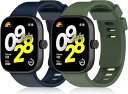 Xiaomi Redmi Watch 4 バンド シリコン 交換バンド ストラップ ループ スポーツバンド 時計ベルト 防水性 軽量 Xiaomi Mi Band 8 Pro / Smart Band 8 Pro 交換ベルト グリーン+ブルー(2)