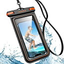 スマホ 防水ケース 水に浮く IP68防水防塵 クリア 顔認証 撮影 通話 画面操作 浮き輪 iPhone用 Android 6.8インチ以下対応 海 温泉 風呂 プール 雨 潜水 スマホ用 防水バック ブラック