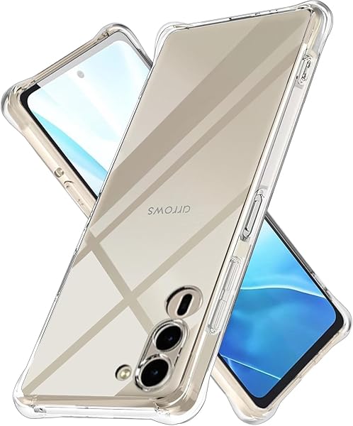 Arrows We2 Plus ケース 透明 ソフト TPU 耐衝撃 F-51E M06 カバー 四隅 保護 シリコン 軟性 全透明 全面保護 衝撃吸収 ストラップホール付き rrows We2 Plus スマホケース クリア
