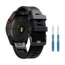 QuickFit 26mm Garmin Fenix 7X / Fenix 6X GPS / Fenix 6X PRO バンド シリコン スポーツストラップ お...