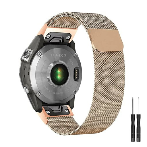 QuickFit 22mm バンド Garmin Fenix 7 / Fenix 6 GPS / 6 Pro Solar / 6 Sapphire GPS / Fenix 5 / 5 Plus 交換バンド ステンレス鋼 磁気付き スポーツバンド マグネット式 おしゃれ 調節可能 交換ベルト ストラップ (ローズゴールド) 送料無料 QuickFit 22mm バンド Garmin Fenix 7 / Fenix 6 GPS / 6 Pro Solar / 6 Sapphire GPS / Fenix 5 / 5 Plus 交換バンド ステンレス鋼 磁気付き スポーツバンド マグネット式 おしゃれ 調節可能 交換ベルト ストラップ (ローズゴールド) 送料無料